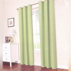 NEW - Eclipse My Scene Lime Energy-Efficient Blackout Curtain Panels - 42”Wx84”L